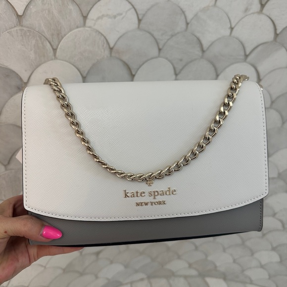 BEAUTIFUL BRAND NEW GREY AND WHITE KATE SPADE CROSS BODY! STRAP INCLUDED! - Picture 7 of 16